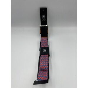 FootJoy Woven Golf Belt Mens Regular 30"-35" Blue Red Metal Buckle Classic NWT